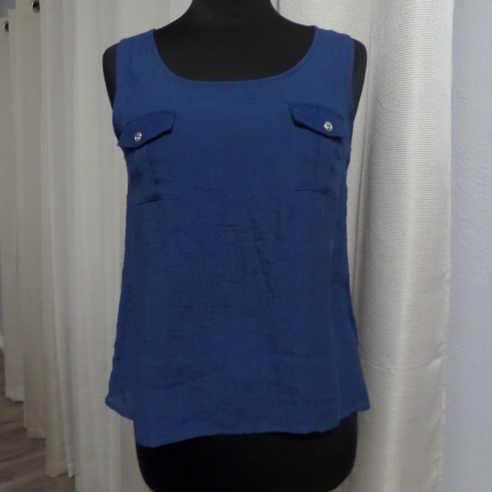 🌵MINE Anthropologie BLUE BLOUSE SIZE L B01